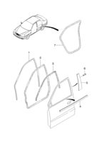 BODY&EXTERIOR [FRONT DOOR PARTS] Chevrolet Nubira (J150) [GEN] FRONT WEATHERSTRIP  (6240)