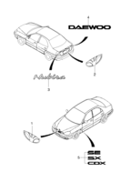CARROSSRIE&EXTERIEUR [MOULURES] Chevrolet Nubira (J150) [GEN] EMBLEME&INSCRIPTIONS  (6650) (RH)