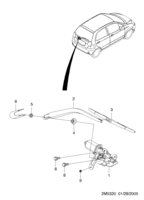 ELECTRICAL EQUIPMENTS [WIPER] Chevrolet Spark + Matiz (M200) [GEN] BACK WINDOW WIPER  (5320)