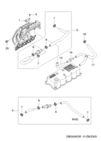 FUEL&ENGINE CONTROL [AIR INTAKE&EXHAUST PIPE] Chevrolet Spark + Matiz (M200) [GEN] VACUUM HOSE(T4)  (2456)