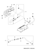 FUEL&ENGINE CONTROL [AIR INTAKE&EXHAUST PIPE] Chevrolet MATIZ + SPARK (M200) [EUR] VACUUM HOSE  (2455)