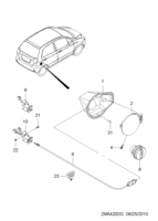 CARROSSRIE&EXTERIEUR [COTE&ARRIERE CARROSSERIE] Chevrolet Spark + Matiz (M200) [GEN] SERRURE REMPLISSAGE CARBURANT  (6420)