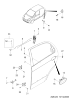 BODY&EXTERIOR [REAR DOOR PARTS] Chevrolet MATIZ + SPARK (M200) [EUR] REAR DOOR LOCK  (6320)