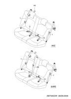 INTERIOR [SEAT&BELT] Chevrolet MATIZ + SPARK (M200) [EUR] REAR SEAT BELT  (7560)