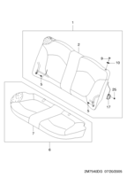 INTERIOR [SEAT&BELT] Chevrolet MATIZ + SPARK (M200) [EUR] REAR SEAT I  (7540)