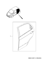 BODY&EXTERIOR [REAR DOOR PARTS] Chevrolet Spark + Matiz (M200) [GEN] REAR DOOR PANEL  (6310)