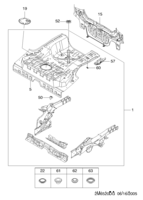 BODY&EXTERIOR [UNDER BODY] Chevrolet Spark + Matiz (M200) [GEN] REAR FLOOR PANEL  (6520)