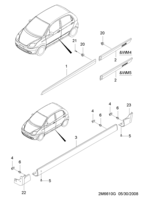 BODY&EXTERIOR [MOLDING PARTS] Chevrolet Spark + Matiz (M200) [GEN] SIDE BODY MOLDING  (6610)