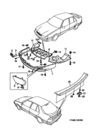 Car body, external [External details] Saab SAAB 9000 - Spoiler, (1994-1998) , 4D,5CS, 4D from model year 1995
