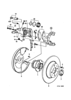 Brakes [Rear wheel brake] Saab SAAB 9000 Brake disc and caliper, (1985-1989)