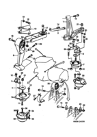 Engine [Short block] Saab SAAB 9000 Engine suspension, (1990-1993)