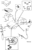 Eléctrico, generalidades [Otros equipos eléctricos] Saab SAAB 9000 Alarma antirrobo, (1994-1998)