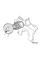 Engine [Cooling system] Saab SAAB 9000 Coolant pump - 6-cylinder, (1994-1998) , 6-CYL