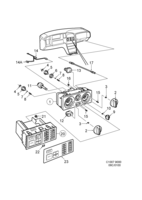 Calefacción y ventilación [Calefacción y ventilación] Saab SAAB 9000 Tablero de instrumentos, (1985-1989)
