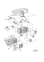 Calefacción y ventilación [Calefacción y ventilación] Saab SAAB 9000 Tablero de instrumentos, (1990-1993)
