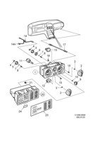 Calefacción y ventilación [Calefacción y ventilación] Saab SAAB 9000 Tablero de instrumentos, (1994-1998)