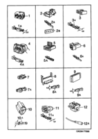 Eléctrico, cajas de contacto [Conductos y fusibles] Saab SAAB 9000 Cajas de contacto, etc, (1996-1996)