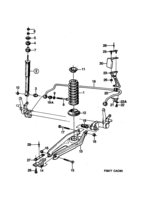 Suspension system [Rear suspension] Saab SAAB 9000 Springs and shock absorber, (1990-1991)