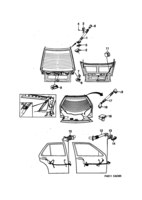 Eléctrico, generalidades [Conductos y fusibles] Saab SAAB 9000 Detalles de montaje - Puertas, (1990-1993)
