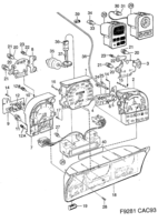 Système électrique, généralités [Conduites et fusibles] Saab SAAB 9000 Tableau bord, (1992-1993)