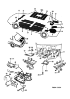 Car body, internal [Upholstery] Saab SAAB 9000 Sound insulation, (1994-1998)