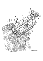 Motor [Cuerpo del motor] Saab SAAB 9000 Cubierta de la válvula - 6 cilindros, (1994-1998) , 6-CYL