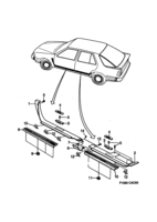 Car body, internal [Other interior equipment] Saab SAAB 9000 Scuff plate protector, (1990-1993)