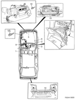 Electrical, general [Wiring and fuses] Saab SAAB 9000 Main- and engine comp., (1996-1996)