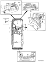 Eléctrico, generalidades [Conductos y fusibles] Saab SAAB 9000 Compartimento principal y compartimento motor, (1997-1997)