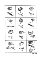Eléctrico, cajas de contacto [Conductos y fusibles] Saab SAAB 9000 Cajas de contacto, etc, (1989-1989)