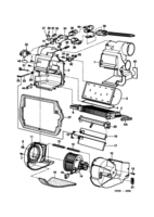 Heating and ventilation [Heating and ventilation] Saab SAAB 9000 Heat exchanger, servo - Fan unit, ACC, (1985-1989)
