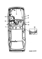 Eléctrico, generalidades [Conductos y fusibles] Saab SAAB 9000 Compartimento principal y compartimento motor, (1990-1990) , B234