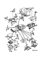 Eléctrico, generalidades [Conductos y fusibles] Saab SAAB 9000 Soportes y consolas, (1990-1993)