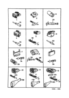Eléctrico, cajas de contacto [Conductos y fusibles] Saab SAAB 9000 Cajas de contacto, etc, (1988-1988)