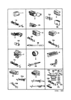 Eléctrico, cajas de contacto [Conductos y fusibles] Saab SAAB 9000 Cajas de contacto, etc, (1988-1988)