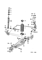 Suspension system [Rear suspension] Saab SAAB 9000 Springs and shock absorber, (1985-1989)