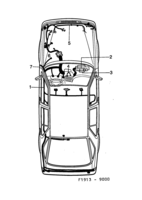 Eléctrico, generalidades [Conductos y fusibles] Saab SAAB 9000 Compartimento principal y compartimento motor, (1988-1988)