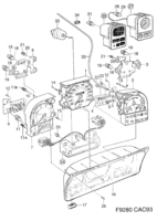Système électrique, généralités [Conduites et fusibles] Saab SAAB 9000 Tableau bord, (1990-1991)