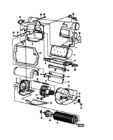 Calefacción y ventilación [Calefacción y ventilación] Saab SAAB 9000 Intercambiador de calor - Ventilador, (1985-1989)
