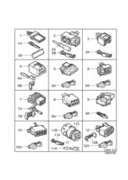 Eléctrico, cajas de contacto [Conductos y fusibles] Saab SAAB 9-3 (9400) Cajas de contacto, etc - 4 polos-8 polos, (1998-2000)