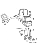 Freins [Circuit de frein au pied] Saab SAAB 9-3 (9400) Unité hydraulique ABS, (1998-2003)