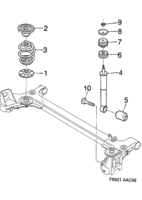 Suspension system [Rear suspension] Saab SAAB 9-3 (9400) Springs and shock absorber, (1998-2003)