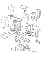 Car body, internal [Other interior equipment] Saab SAAB 9-3 (9400) Rear seat, (1998-2003) , 3D,5D