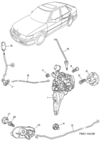 Car body, external [Doors, trunk lid] Saab SAAB 9-3 (9400) Door lock - Rear door, (1998-2003) , 5D