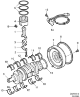 Engine [Short block] Saab SAAB 9-3 (9400) Crankshaft - Piston, (1998-2002) , 4-CYL,DIESEL