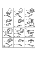 Eléctrico, cajas de contacto [Conductos y fusibles] Saab SAAB 9-3 (9400) Cajas de contacto, etc - 10 polos-26 polos, (1998-2000)
