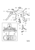 Car body, internal [Upholstery] Saab SAAB 9-3 (9400) Head- and pillar lining, (1998-1999) , -X2050000,-X7024837