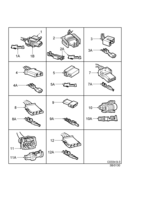 Electrical, connector [Wiring and fuses] Saab SAAB 9-3 (9400) Connector housing etc - 2-pin-3-pin, (1998-2000)