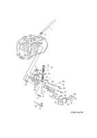 Transmisión [Caja de cambios, manual] Saab SAAB 9-3 (9400) Horquilla del selector - Eje de la horquilla, (1998-2003) , M
