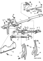 Front wheel suspension [Steering device] Saab SAAB 9-3 (9400) Steering wheel member - Steering column, (1998-2003)